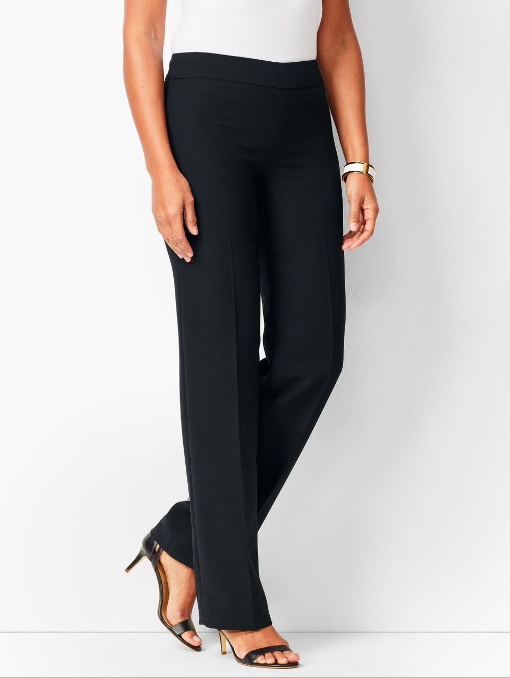 Talbots Dress Bootcut Wide Leg Black Pants 4 Petite